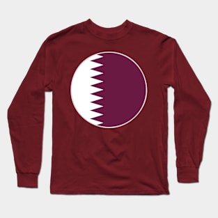 Wear Your Qatari Pride: Maroon and White Flag Enamel Pin for a Unique Nation Long Sleeve T-Shirt